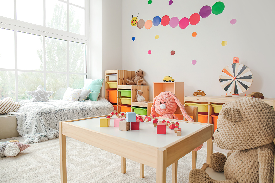 Interior of Modern Playroom in Kindergarten